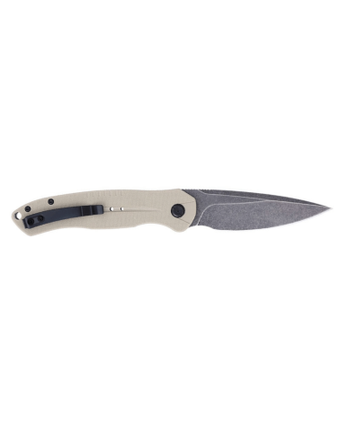 Couteau automatique Cobratec Diablo Tan avec lame Drop Point de 89 mm en acier D2 finition Stonewash