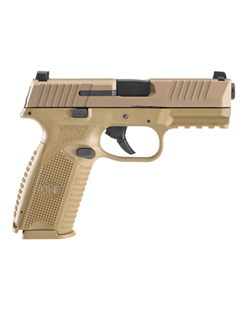 Pistolet FN 509 NMS FDE calibre 9mm Luger de FN Herstal avec carcasse composite Flat Dark Earth, détente Super Feather 3