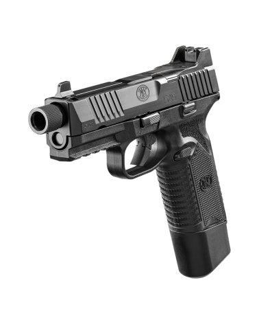 Pistolet FN 545T BI NMS Noir calibre .45 ACP de FN Herstal avec carcasse composite noire, canon fileté 0.578x28 UNF