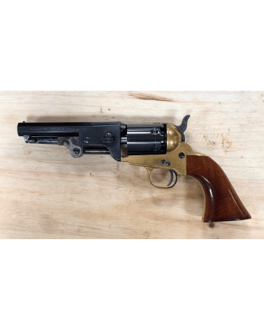 Réplique Pietta 1851 Navy Sheriff d'occasion calibre .36 PN avec carcasse laiton, crosse en noyer, canon octogonal de 127 mm