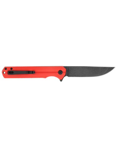 Couteau pliant Cobratec Streamline Red avec lame Drop Point de 89 mm en acier D2 finition Black Stonewash