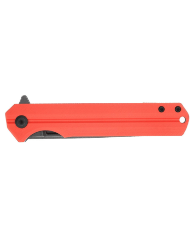 Couteau pliant Cobratec Streamline Red avec lame Drop Point de 89 mm en acier D2 finition Black Stonewash