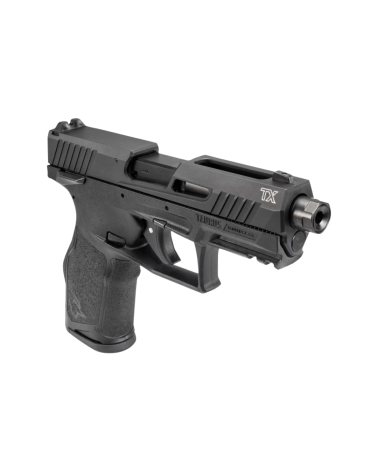 Pistolet Taurus TX22 Gen2 en calibre 22LR avec culasse ajourée, canon lourd fileté 1/2x28, rail Picatinny, capacité 16+1
