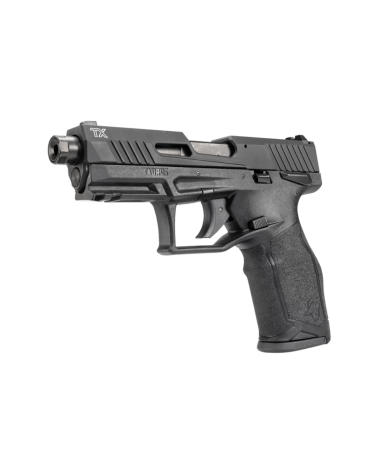 Pistolet Taurus TX22 Gen2 en calibre 22LR avec culasse ajourée, canon lourd fileté 1/2x28, rail Picatinny, capacité 16+1