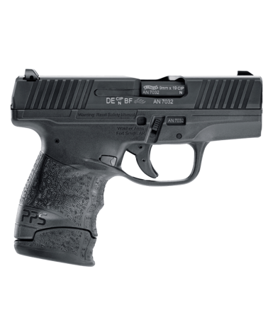 Pistolet Walther PPS Police M2 calibre 9x19 avec carcasse polymère, canon polygonal de 81 mm, organes de visée acier