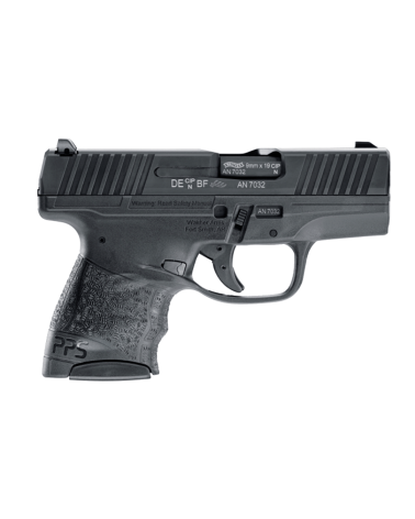 Pistolet Walther PPS Police M2 calibre 9x19 avec carcasse polymère, canon polygonal de 81 mm, organes de visée acier