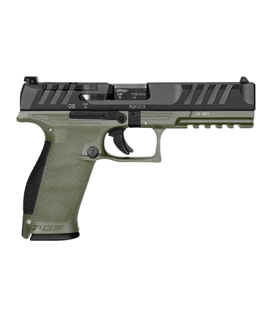 Pistolet Walther PDP Full Size 5 pouces OD Green calibre 9x19 avec carcasse verte, canon de 127 mm