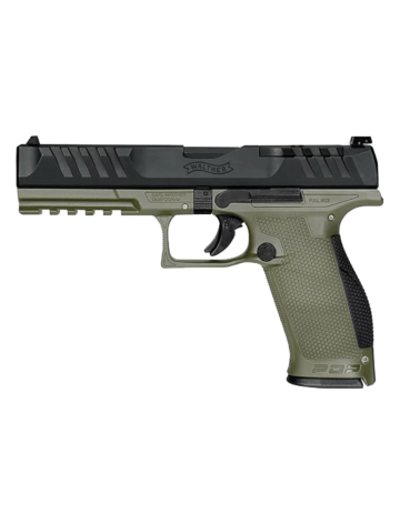 Pistolet Walther PDP Full Size 5 pouces OD Green calibre 9x19 avec carcasse verte, canon de 127 mm
