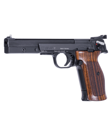 Pistolet Walther CSP Dynamic calibre .22 LR avec carcasse acier Tenifer, plaquettes de poignée