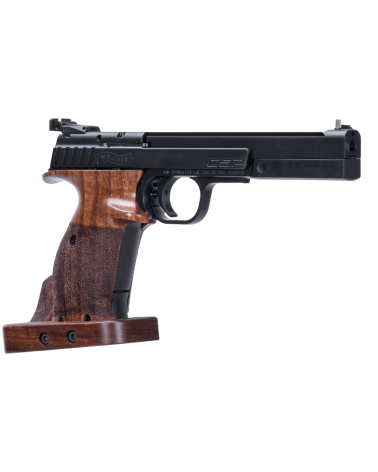 Pistolet Walther CSP Expert Noyer calibre .22 LR avec poignée anatomique en noyer, carcasse acier Tenifer