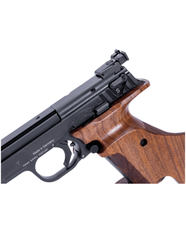 Pistolet Walther CSP Expert Noyer calibre .22 LR avec poignée anatomique en noyer, carcasse acier Tenifer