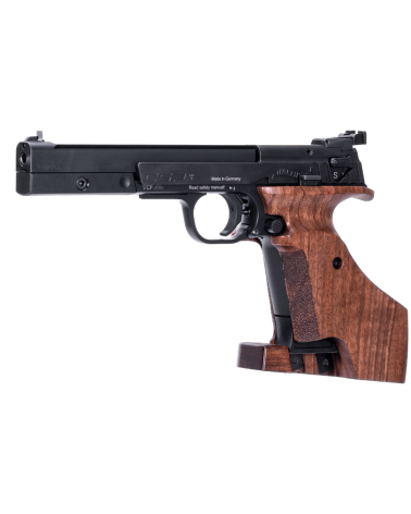 Pistolet Walther CSP Expert Noyer calibre .22 LR avec poignée anatomique en noyer, carcasse acier Tenifer