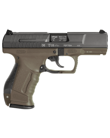 Pistolet Walther P99 AS Final Edition calibre 9x19 avec finition OD Green, détente Anti Stress SA/DA
