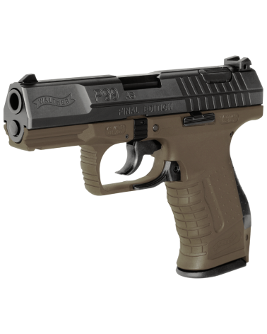 Pistolet Walther P99 AS Final Edition calibre 9x19 avec finition OD Green, détente Anti Stress SA/DA