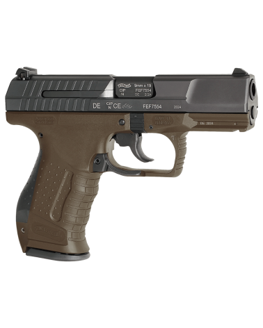 Pistolet Walther P99 AS Final Edition calibre 9x19 avec finition OD Green, détente Anti Stress SA/DA