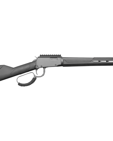 Carabine Rossi Rio Bravo Tactical Black calibre .22 LR à levier de sous-garde avec crosse synthétique, canon fileté de 46 cm