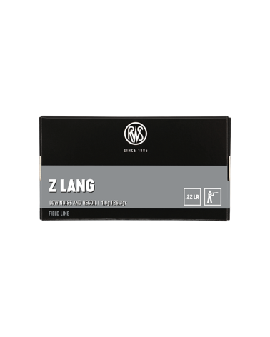 Boîte de 50 cartouches RWS Z Lang calibre .22 Long Rifle avec balle plomb Round Nose de 29,3 grains