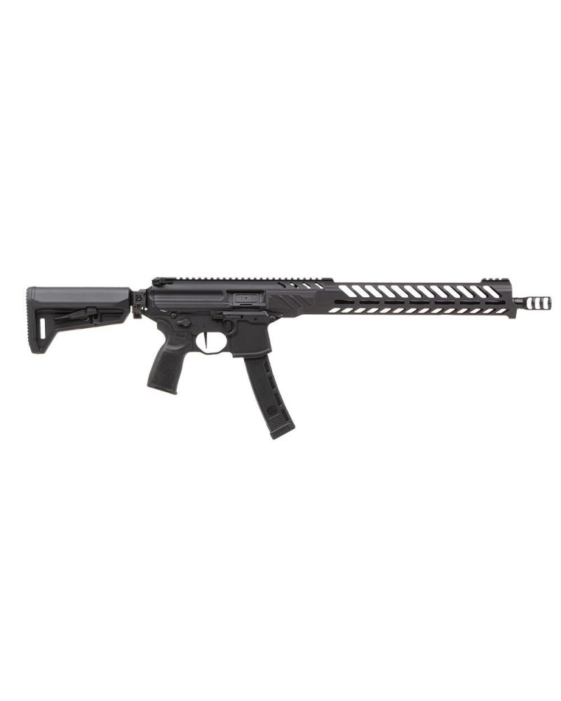 Carabine SIG SAUER MPX PCC Competition calibre 9x19 mm avec canon rayé de 16 pouces, système à emprunt de gaz