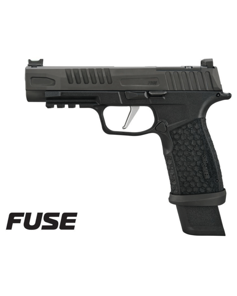 Pistolet SIG SAUER P365 Fuse calibre 9x19 mm avec canon DLC de 4,3 pouces, carcasse polymère LXG, détente plate