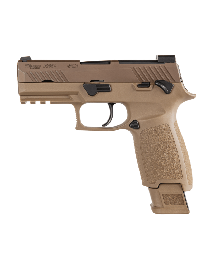 Pistolet SIG SAUER P320 M18 calibre 9x19 mm avec canon de 3,9 pouces, culasse Optic Ready compatible ROMEO1 PRO