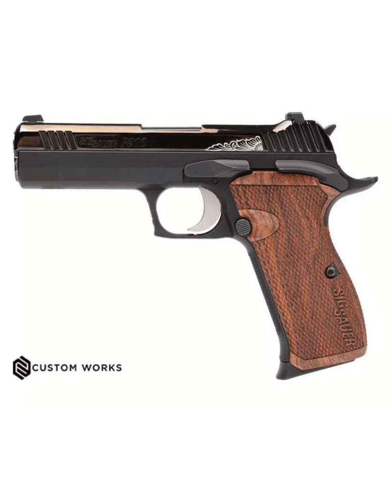 Pistolet SIG SAUER P210 Carry Custom Works calibre 9x19 mm avec canon de 4,1 pouces, culasse finition noir brillant