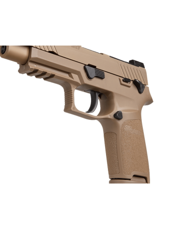 Pistolet SIG SAUER P320 M17 calibre 9x19 avec glissière acier finition Coyote PVD, visée SIGLITE
