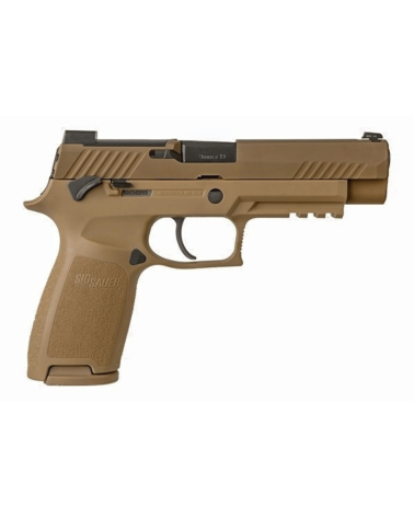 Pistolet SIG SAUER P320 M17 calibre 9x19 avec glissière acier finition Coyote PVD, visée SIGLITE