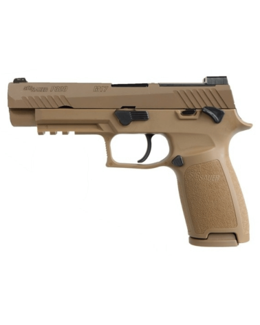 Pistolet SIG SAUER P320 M17 calibre 9x19 avec glissière acier finition Coyote PVD, visée SIGLITE