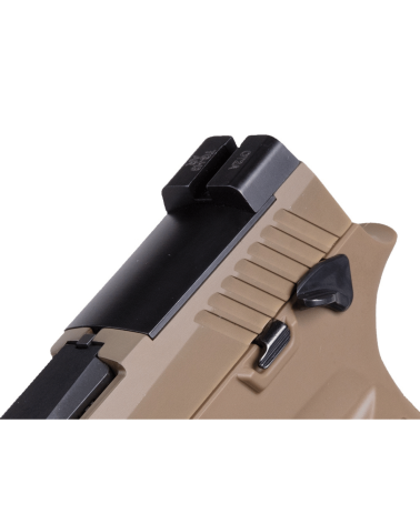 Pistolet SIG SAUER P320 M17 calibre 9x19 avec glissière acier finition Coyote PVD, visée SIGLITE