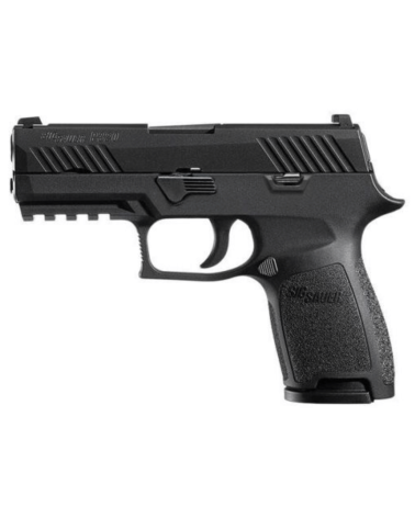 Pistolet SIG SAUER P320 Compact Nitron calibre 9x19 avec glissière acier noire, carcasse polymère modulaire