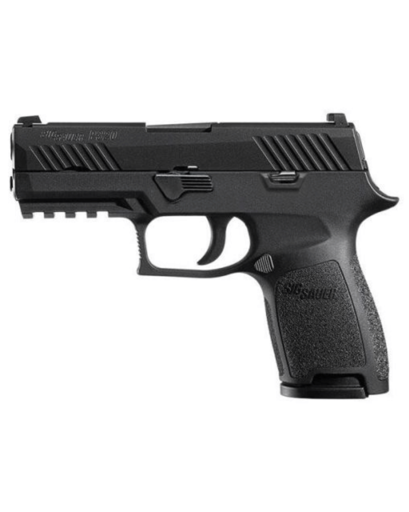 Pistolet SIG SAUER P320 Compact Nitron calibre 9x19 avec glissière acier noire, carcasse polymère modulaire