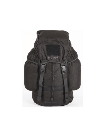 Sac à dos Snugpak Sleeka Force 35 litres noir en nylon 600D avec grand compartiment principal, poches latérales élastiques