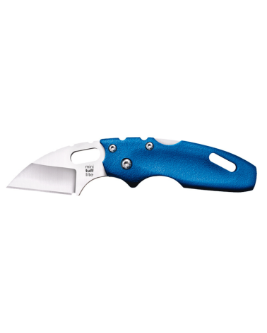 Couteau pliant Cold Steel Mini Tuff Lite avec lame Sheep Foot de 51 mm en acier 4034SS, manche Griv-Ex bleu ergonomique