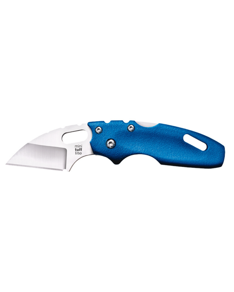 Couteau pliant Cold Steel Mini Tuff Lite avec lame Sheep Foot de 51 mm en acier 4034SS, manche Griv-Ex bleu ergonomique