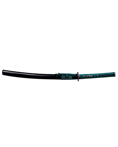 Cold Steel Dragonfly Wakazashi avec lame de 559 mm en acier 1055 High Carbon, manche en galuchat et coton vert