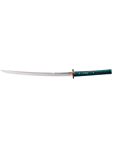 Cold Steel Dragonfly Wakazashi avec lame de 559 mm en acier 1055 High Carbon, manche en galuchat et coton vert