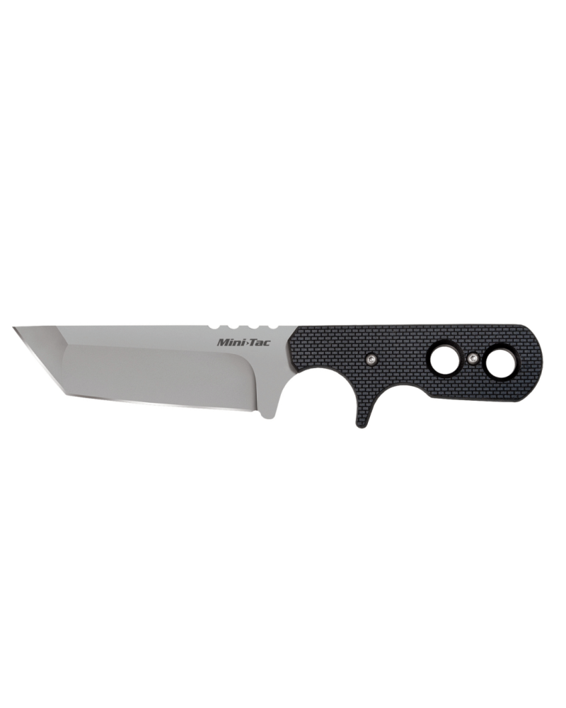 Couteau fixe Cold Steel Mini Tac Tanto avec lame Tanto de 95 mm en acier AUS-8 finition StoneWash