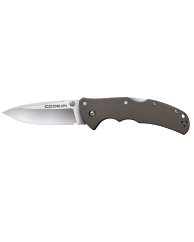 Couteau pliant Cold Steel Code 4 Spear Point avec lame satinée de 89 mm en acier CPM S35VN
