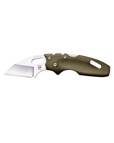 Couteau Cold Steel Mini Tuff Lite OD Green avec lame pliable de 51 mm en acier 4034SS, manche Griv-Ex vert olive
