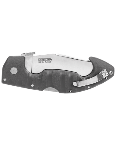 Couteau pliant Cold Steel Spartan avec lame dentelée de 114 mm en acier AUS10A, manche Griv-Ex gris et verrouillage