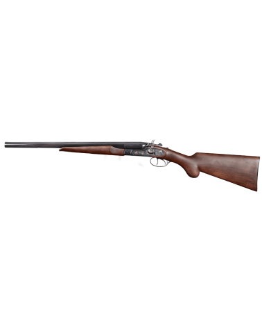 Fusil juxtaposé Pietta Hurricane Jaspé calibre 12/76 avec canons de 51 cm, crosse en bois et bascule finition jaspée