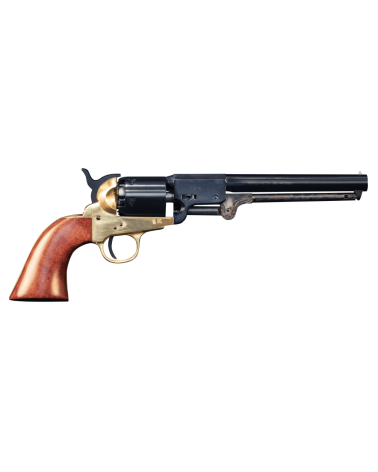 Réplique Pietta 1851 Navy Confederate calibre .36 poudre noire avec carcasse en laiton, crosse en noyer, canon rond
