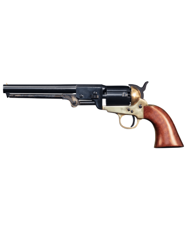 Réplique Pietta 1851 Navy Confederate calibre .36 poudre noire avec carcasse en laiton, crosse en noyer, canon rond