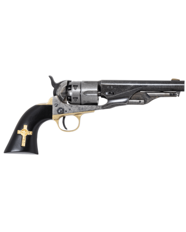 Réplique Pietta 1862 Police Sheriff Old West calibre .44 poudre noire avec carcasse acier vieilli