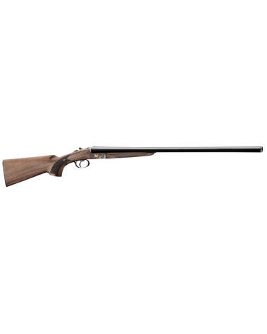 Fusil juxtaposé Renato Baldi calibre 12/76 avec canons de 71 cm, bascule acier jaspée gravée, crosse pistolet en noyer huilé