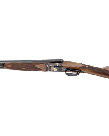 Fusil de plaine juxtaposé Renato Baldi calibre 12/76 avec canons de 71 cm, bascule acier jaspée à système Anson