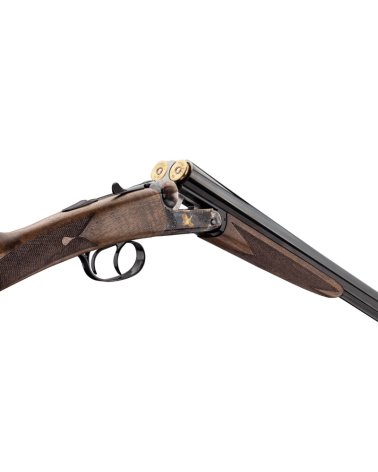 Fusil de plaine juxtaposé Renato Baldi calibre 12/76 avec canons de 71 cm, bascule acier jaspée à système Anson