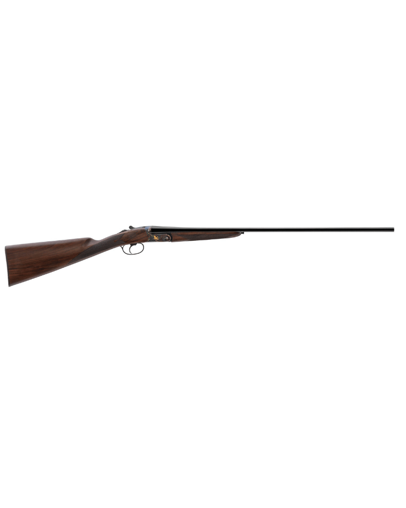 Fusil juxtaposé Renato Baldi calibre .410 avec canons parallèles de 71 cm, bascule jaspée à système Anson, gravures anglaises