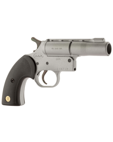 Pistolet SAPL Gomm-Cogne GC27 Argent calibre 12/50 à canon basculant 1 coup, compact de 22 cm et pesant 580 g