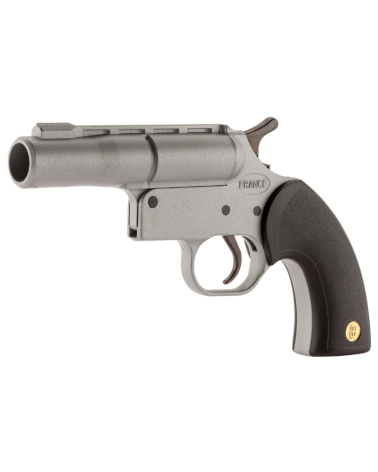 Pistolet SAPL Gomm-Cogne GC27 Argent calibre 12/50 à canon basculant 1 coup, compact de 22 cm et pesant 580 g